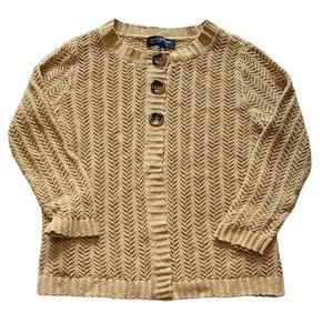 Jones New York Beige Button Knit Cardigan S